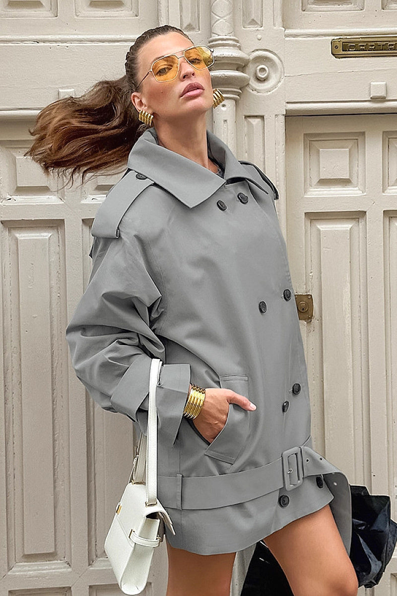 Vintage Double-Breasted Trench Coat for Women