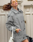 Vintage Double-Breasted Trench Coat for Women