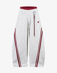 Retro Striped Embroidered Sports Pants for Men and Women