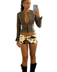 Fashion Color Block Mini Skirt for Spring Summer