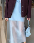 Summer High Waist Sheer Maxi Skirt for Women