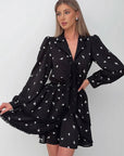 French Ruffle Floral Chiffon Dress for Women