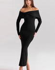Elegant Off-Shoulder Long Sleeve Dress