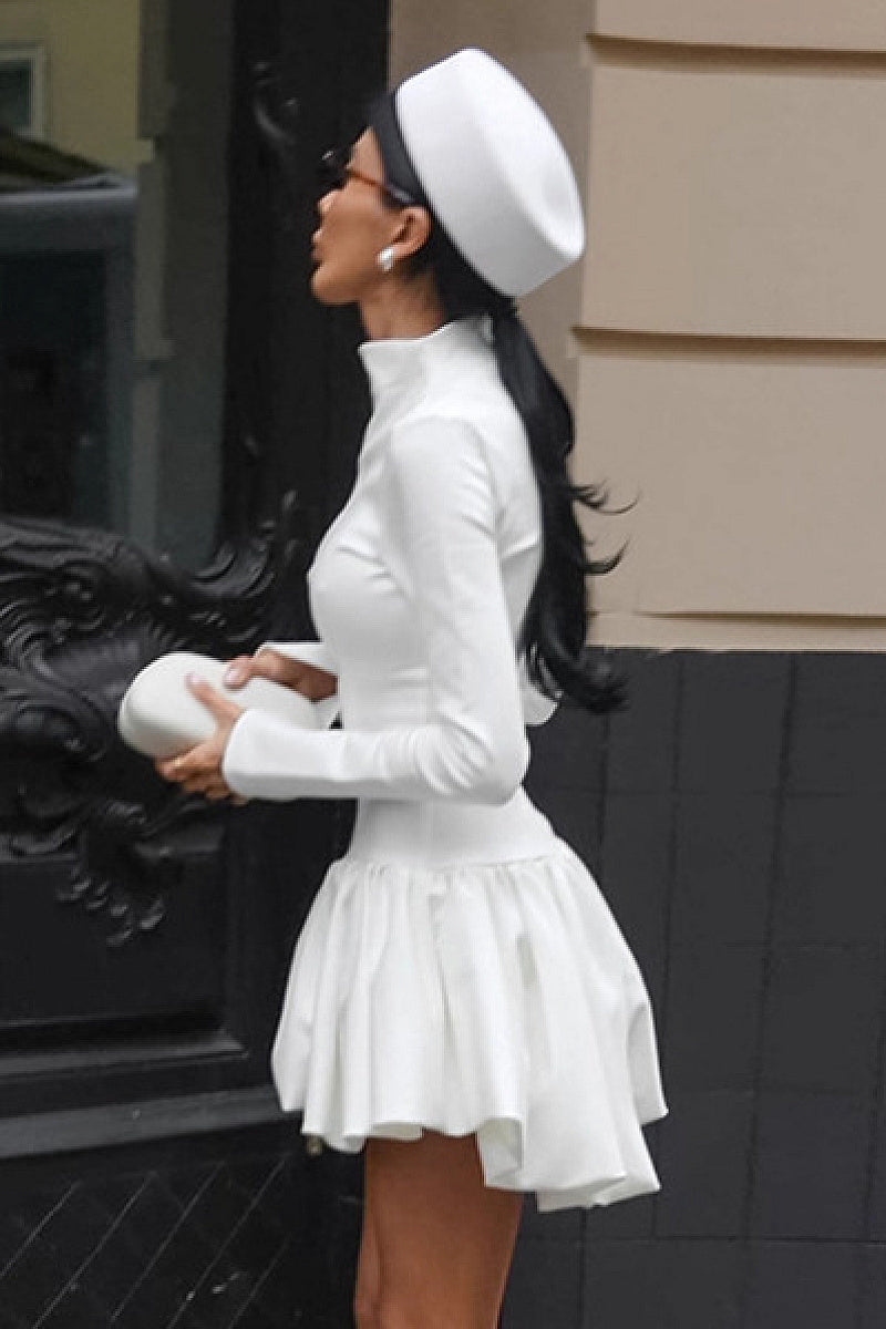 French Style Long Sleeve A-Line Dress for Women
