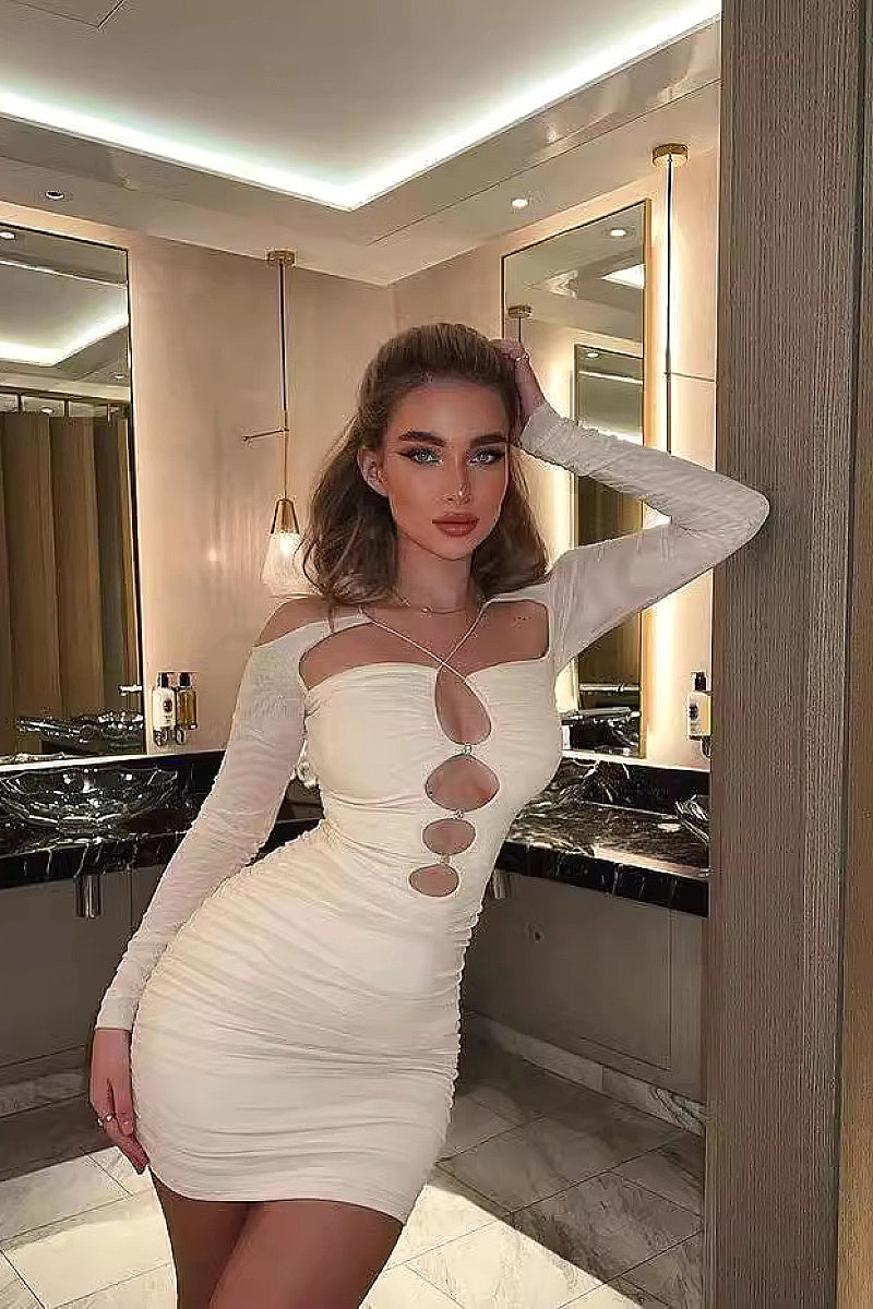 Sexy Sheer Mesh Bodycon Dress for Nightclub
