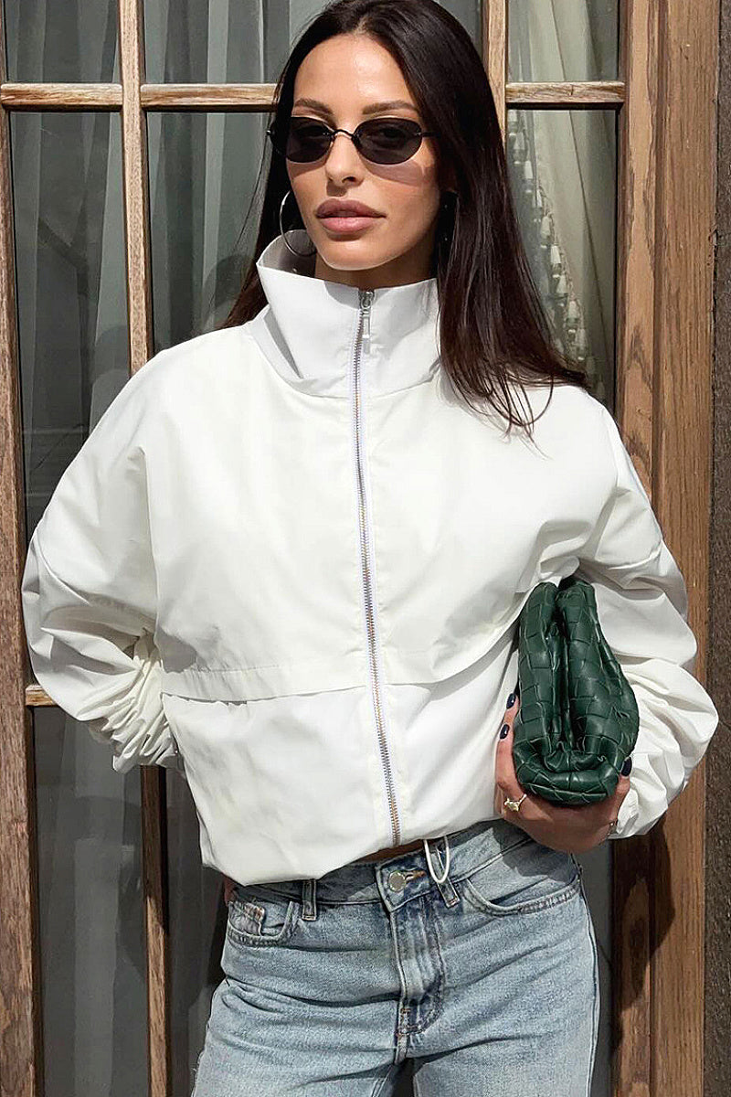 Stylish Stand Collar Windbreaker Jacket for Autumn
