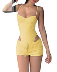 Summer Striped Floral Sports Two-Piece Set