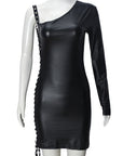 Elegant One-Shoulder Dress with Hollow Design