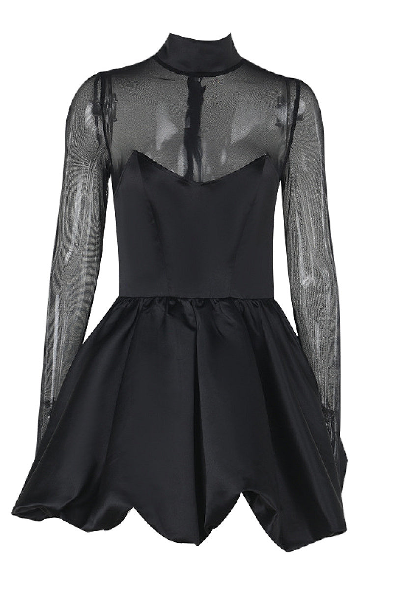 Elegant Autumn Bubble Hem Dress for Women
