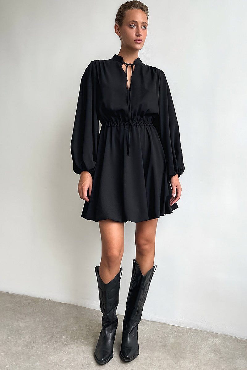 Chic Commuter V-Neck A-Line Dress