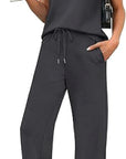 Casual Loose Fit Pocket T-Shirt and Pants Set