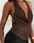 Fashionable Deep V Neck Backless Tank Top