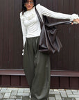 Women's Stylish High Waist PU Pants