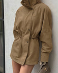 Winter Loose High Neck Suede Jacket
