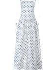 Elegant Polka Dot Strapless A-Line Dress