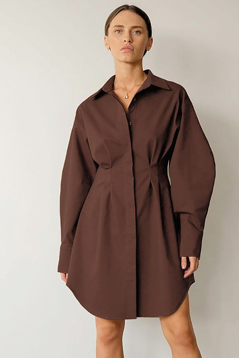 French Style A-Line Dress for Commuting