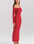 Elegant Off-Shoulder Long Sleeve Dress