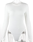 Spring Women's Ribbed Long Sleeve Bodysuit
