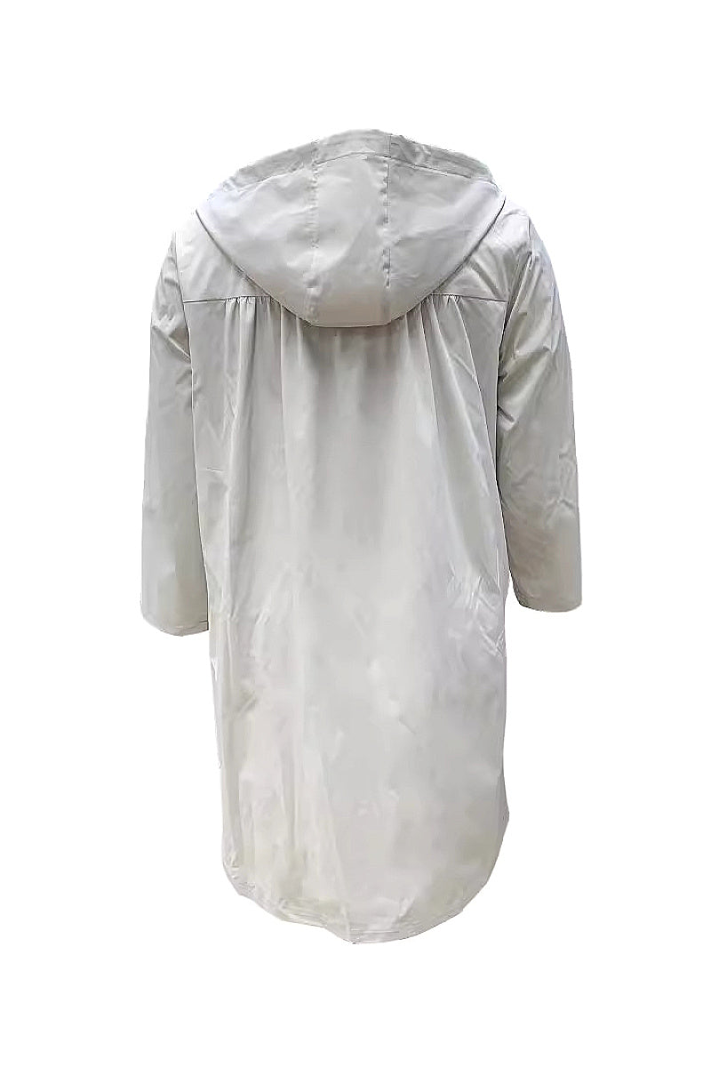 Casual Long Sleeve Hooded Windbreaker for Plus Size Women