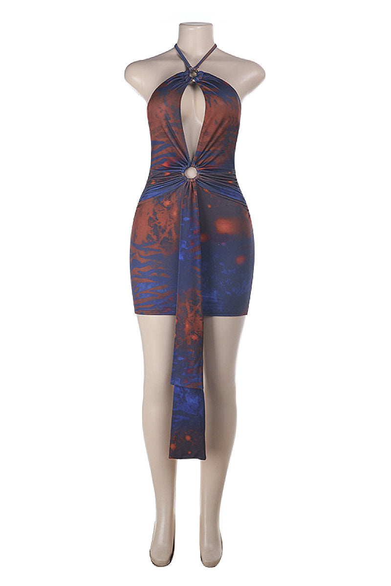 Sexy Backless Halter Mini Dress for Women
