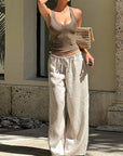 Chic Cross Back Halter Top for Summer