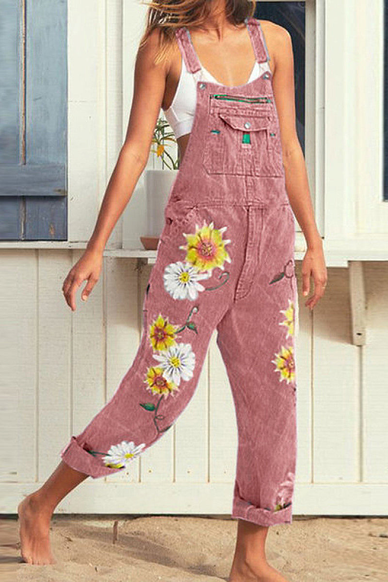 Classic Sleeveless Printed Jumpsuit for All Seasons