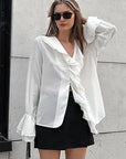 French Chiffon Ruffle Cardigan for Women