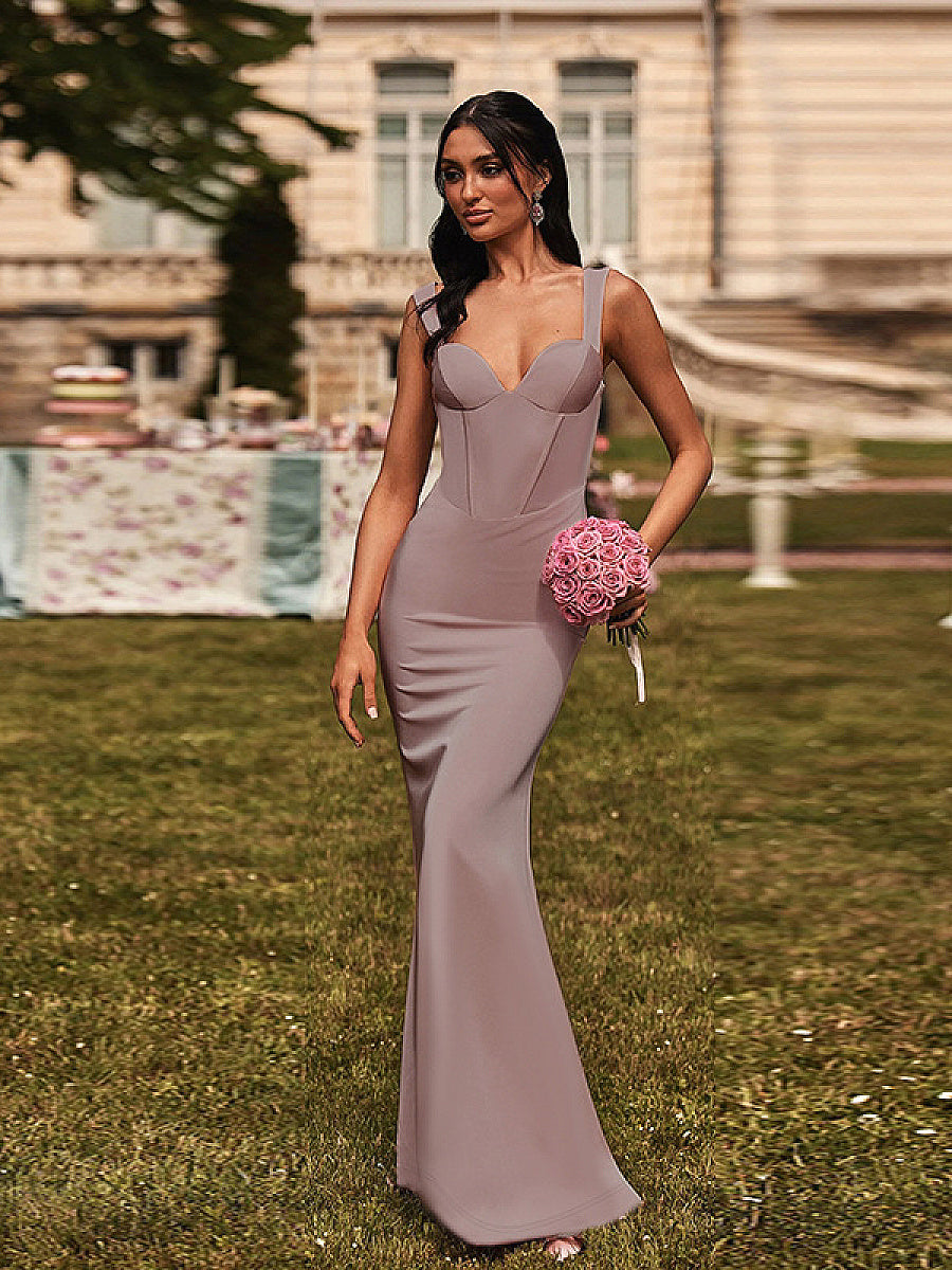 Chic V-Neck Bodycon Maxi Dress