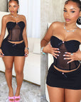 Fashionable Women's Two-Piece Set with Sheer Design