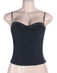 Trendy Summer Sleeveless Top with Eyelet Details