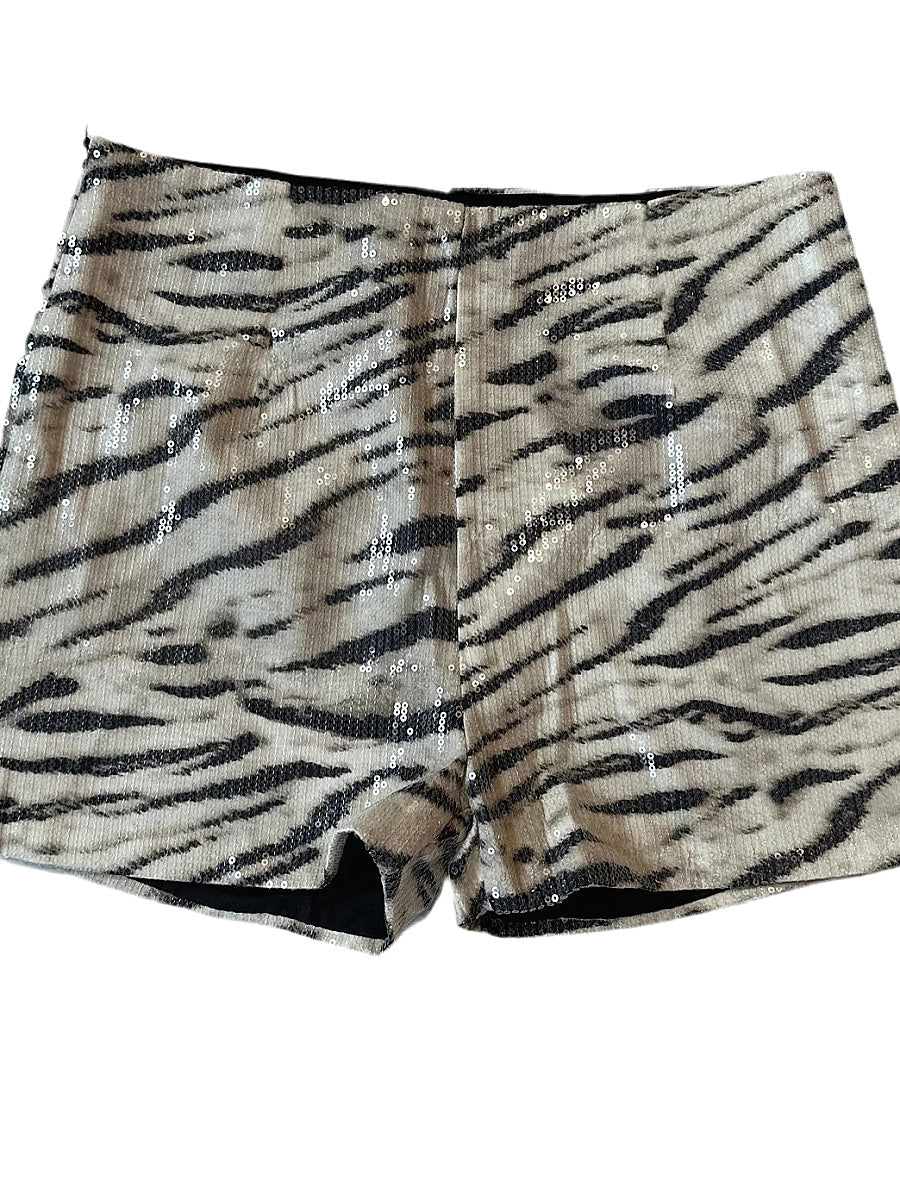 Leopard Print Sequin Women's Casual Shorts