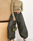 Women's Stylish High Waist PU Pants