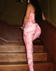 Trendy Printed Two-Piece Set with Backless Pants