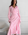 Elegant Ruffled V-Neck Dress for Women