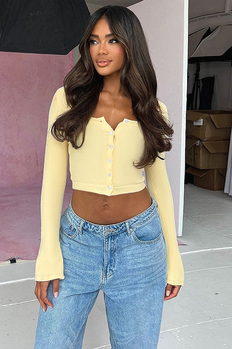 Fresh Style Casual Knit Cardigan Long Sleeve Top