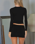 Fashionable Short Sleeve Hollow Print T-Shirt