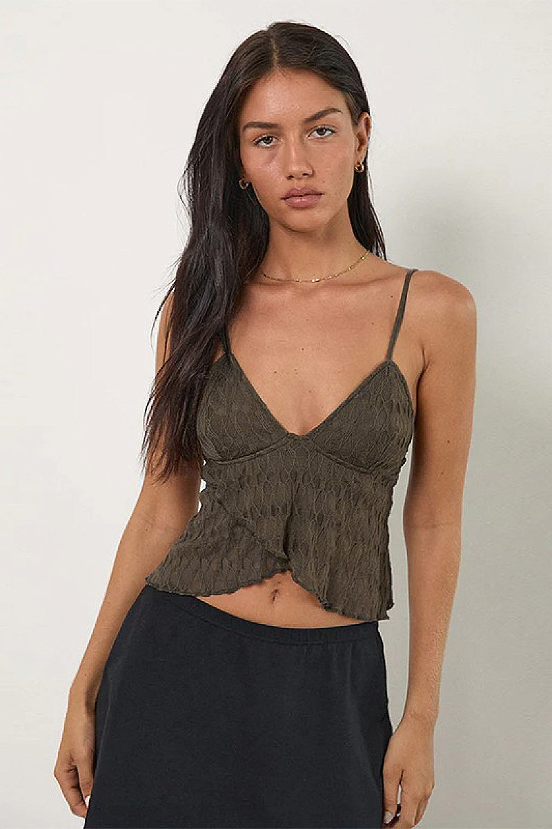 Fashionable Women's V-Neck Lace Camisole Top