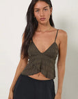 Fashionable Women's V-Neck Lace Camisole Top