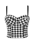 Sexy Adjustable Strap Plaid Sports Bra