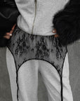 Lace Sheer Layered Mini Skirt for Women