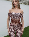 Summer Leopard Print One-Shoulder Jumpsuit
