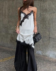 Spring Color Block Lace Splicing Dress