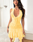 Unique Ruffle Neck Sexy Bodycon Dress