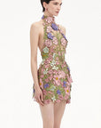 Elegant Sleeveless Embroidered Mini Dress for Parties