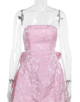 Summer Fashionable Strapless Mini Dress with Bow