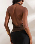 Fashionable Deep V Neck Backless Tank Top