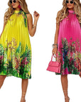 Bohemian Summer Floral Maxi Dress with Halter Neck