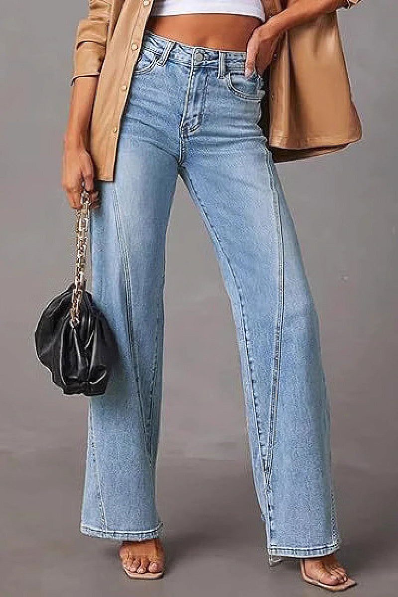 Fashionable Loose Fit Women's Wide Leg Jeans