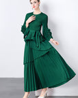 European Style Tie Waist Flare Sleeve Top Set