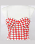 Sexy Adjustable Strap Plaid Sports Bra